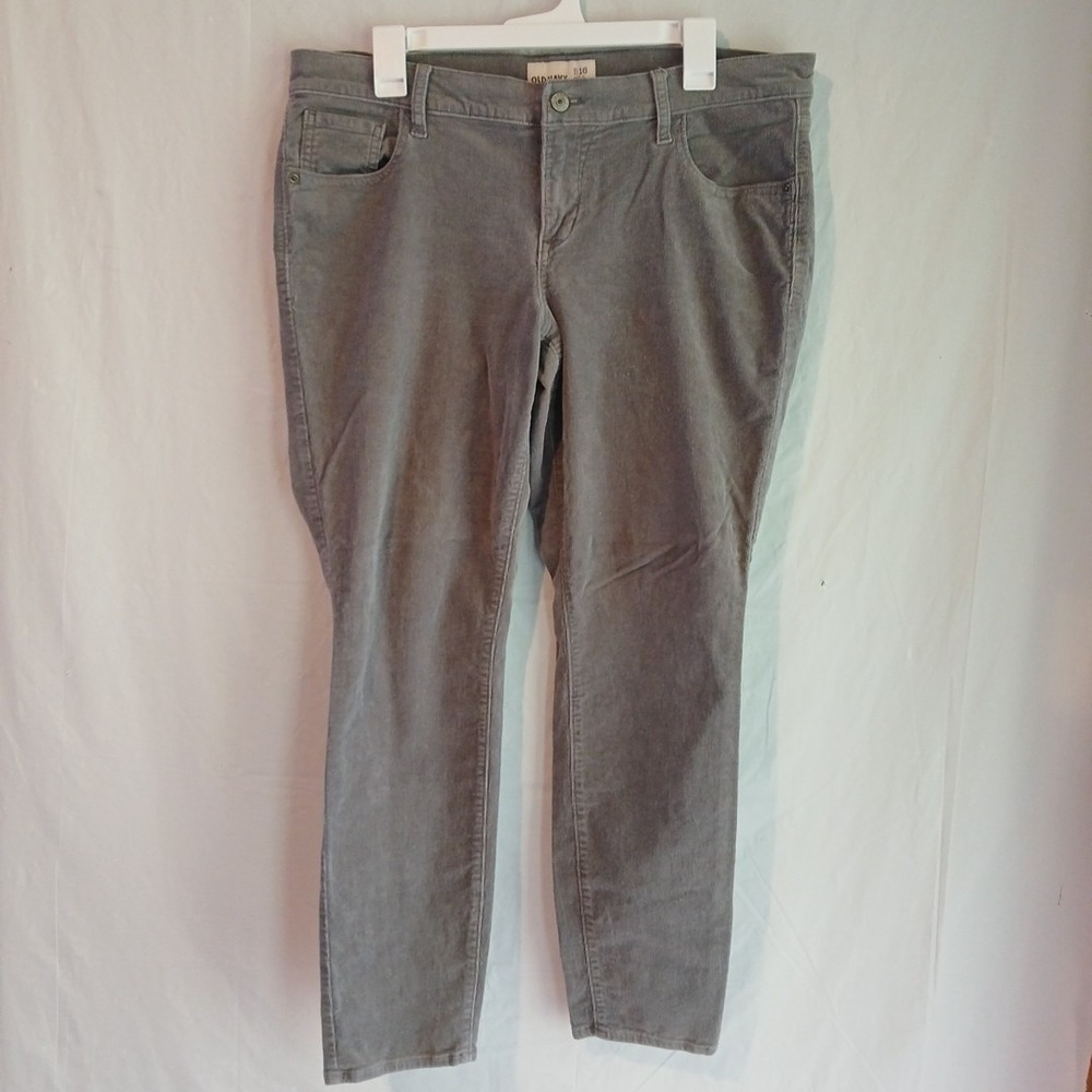 Old Navy Girls Size 16 Gray Corduroy Pants 36" X 28" Can Fit Women Size 14